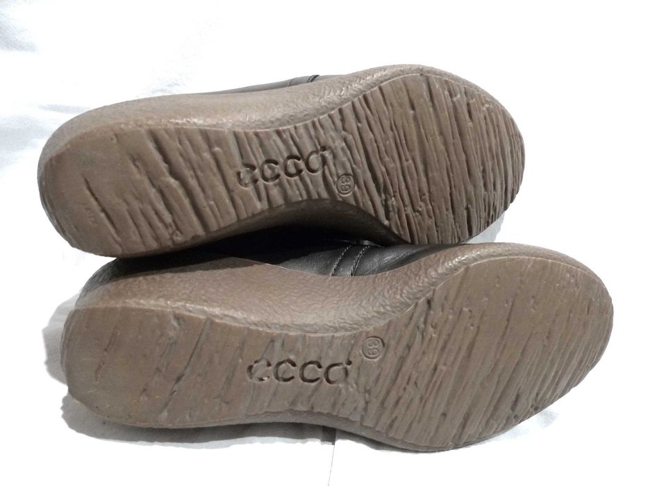 ECCO r.39/25cm Botki skórzane na koturnie