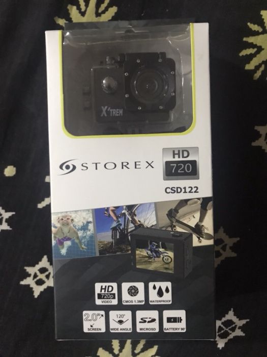 Câmara desportiva nova na caixa sem uso