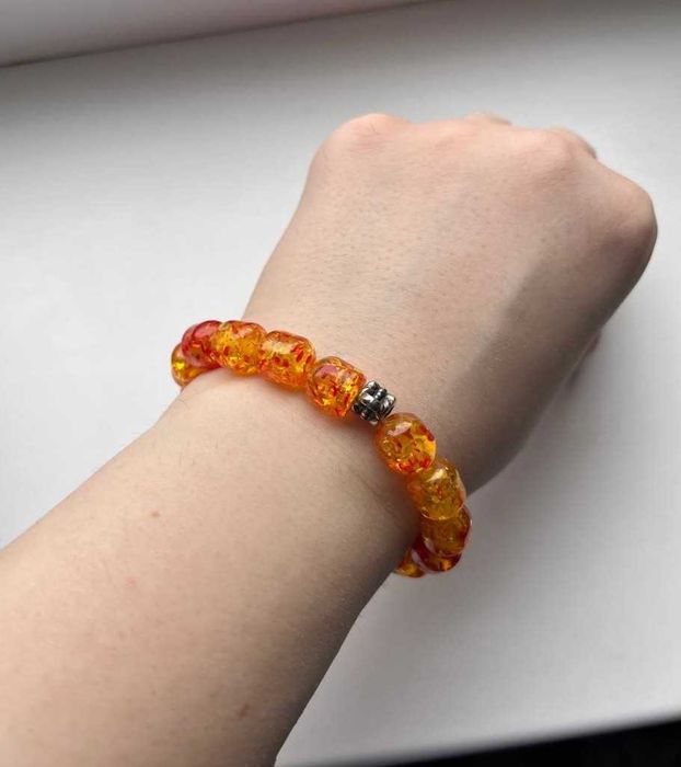 Красивый браслет янтарь бурштин р 17