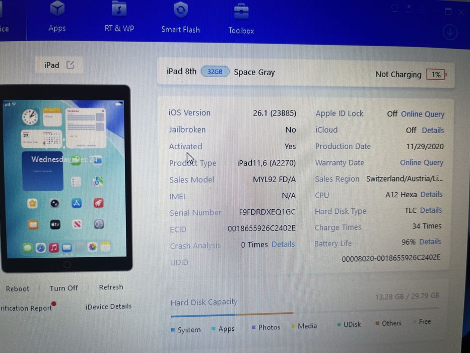 iPad 8 A2270 на запчастини