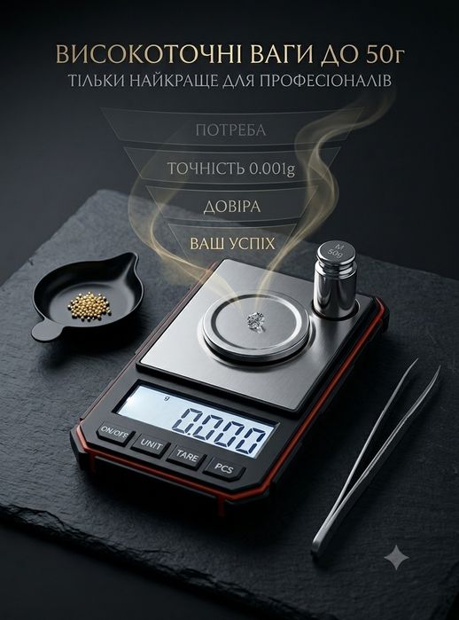 Ваги ювелірні точність 0.001 до 50 грамм