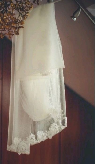 Suknia ślubna, litera A, ecru, rozmiar M