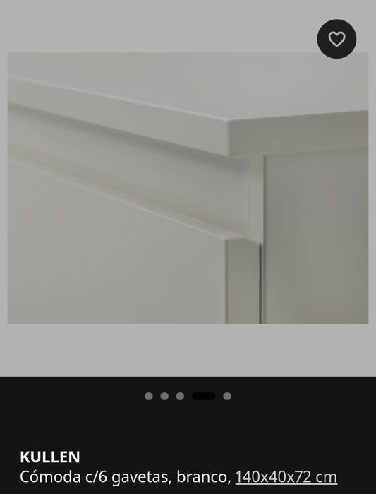 Cómoda IKEA kullen 6 gavetas, branco - NOVO, embalado