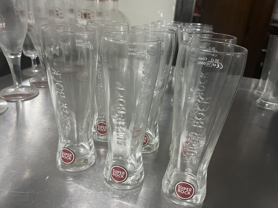 Copos de cerveja super bock 30cl conjunto 6 unidades