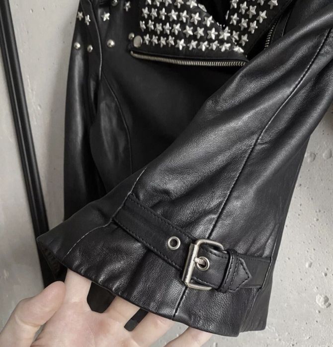 Кожана куртка косуха в стилі Chrome hearts