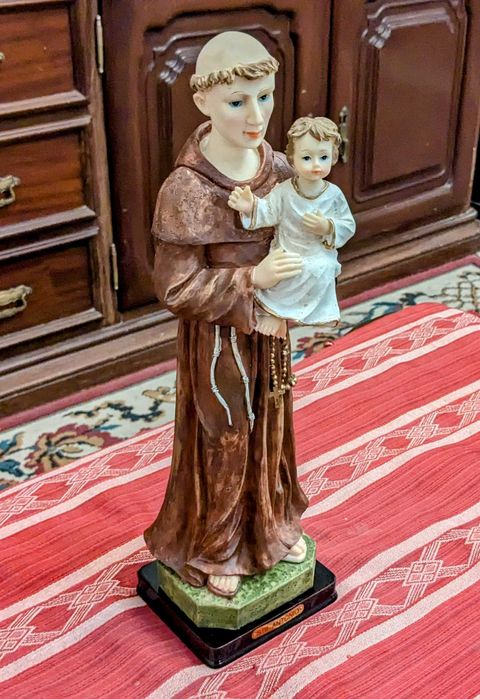Figura de Santo António com o Menino | 37 cm | Com Caixa | Novo