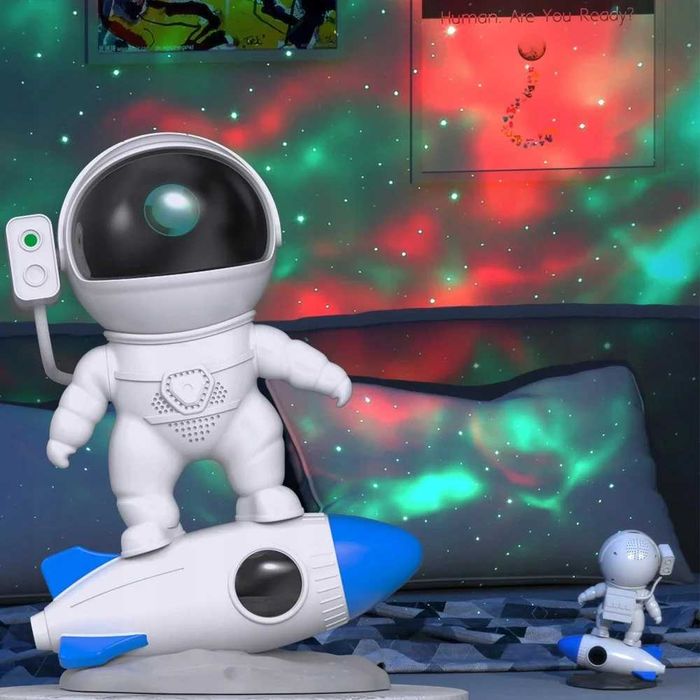 Projektor rzutnik gwiazd astronauta rocket bluetooth głosnik pilot smart