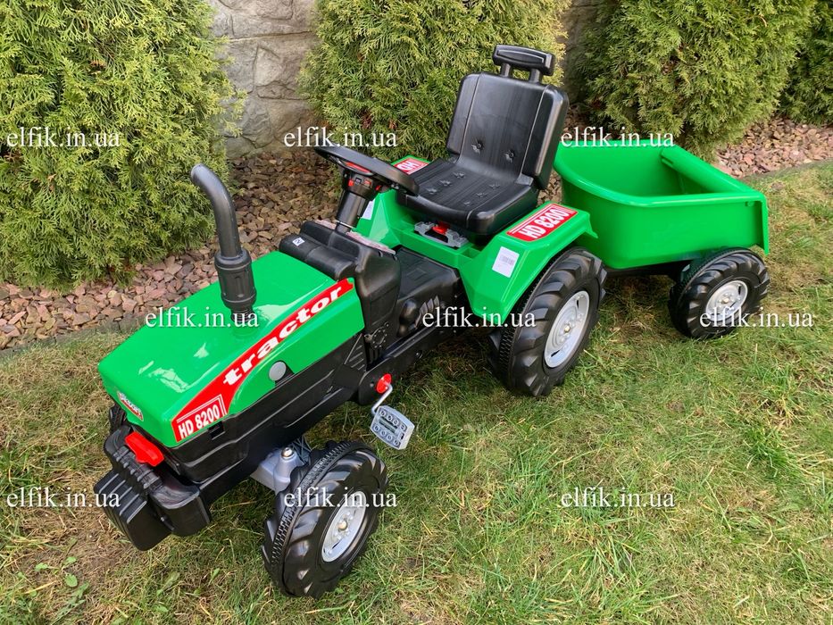 ВЕЛИКИЙ Дитячий педальний Трактор Pilsan із причепом