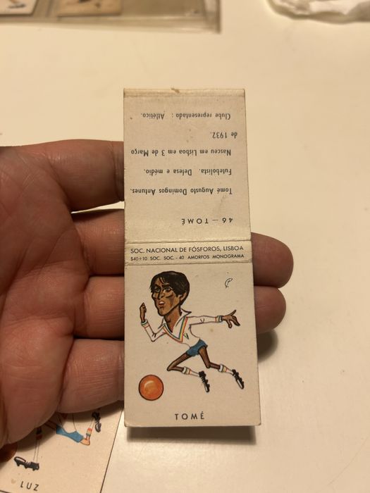 Atlético cromos da bola 1961 caricaturas carteiras de fósforos