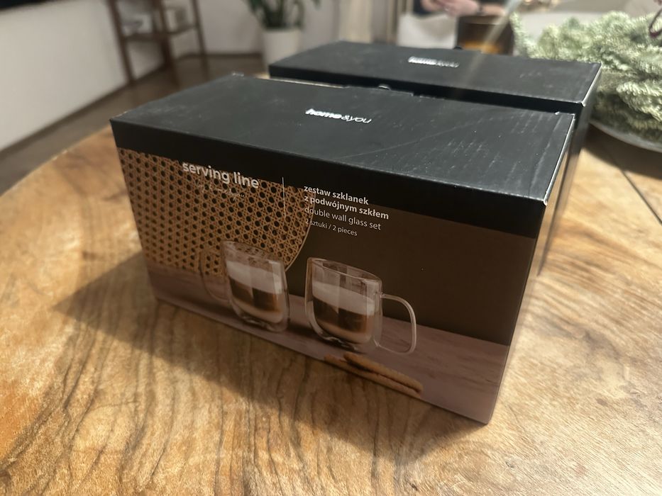 Szklanki venti latte home&you z podwojnego szkła 4 sztuki