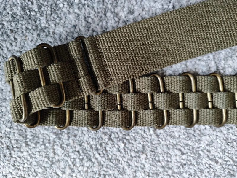 Pasek khaki militarny ozdobny parciany 105 cm NOWY