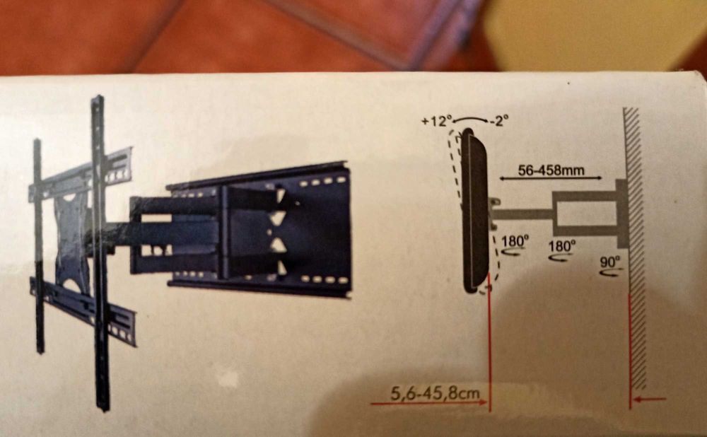 Suporte TV 2 braços extensível e articulado de parede até 40Kg e outro