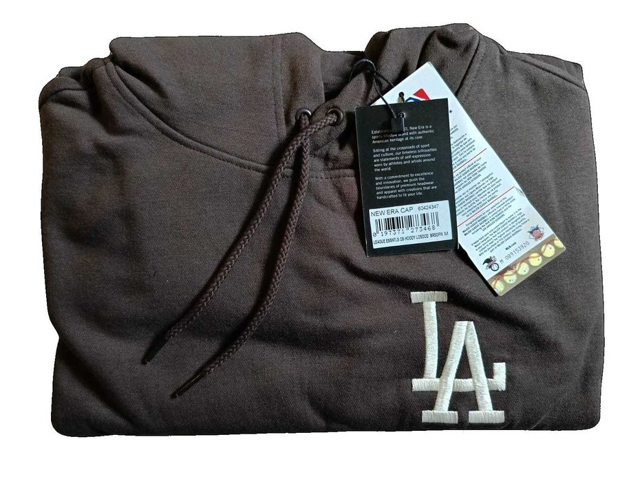 NOWA ORYGINALNA Bluza NEW ERA Los Angeles Dodgers - BRĄZOWA rozm. M