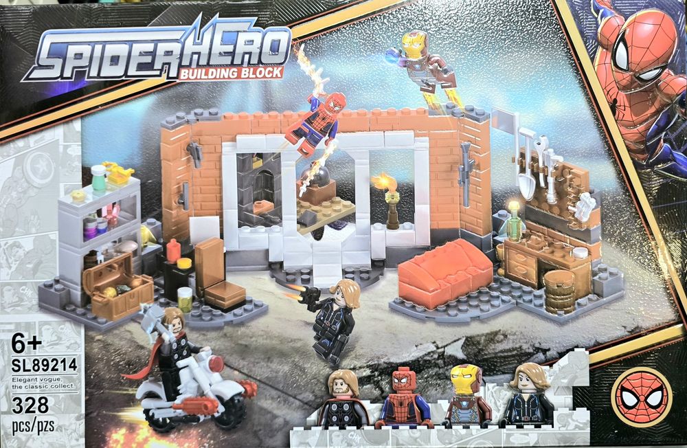 Klocki Marvel warsztat Super Heroes warsztat sanctum kompatybilne z Lego avengers Iron man Thor Spiderman czarna wdowa superbohaterowie w warsztacie