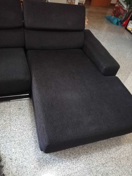 Sofá com chaise longue + oferta candeeiro de pé