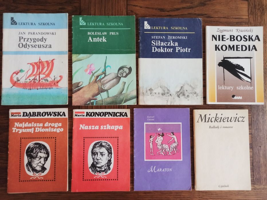 Lektury szkolne, Prus, Mickiewicz, Parandowski, Kraszewski, Ujejski