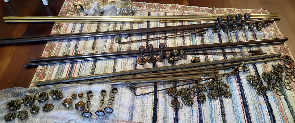 Double Rod Set with Accessories and Free Curtains