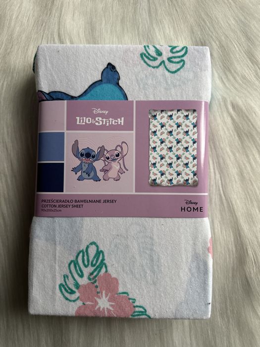 Przescieradło bawełniane 90x200 Stitch Lilo Disney