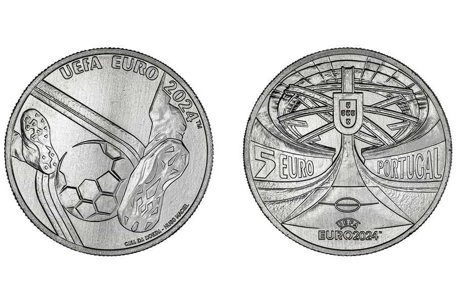 Moeda comemorativa 5€ 5 Euros UEFA Euro 2024 Hugo Maciel NOVA