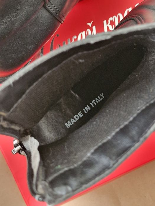 Чорні шкіряні ботильйони на високих підборах і платформі, 36р