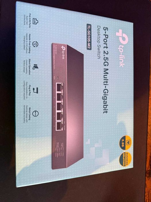Switch TP-Link TL-SG105-M2 2.5GbE (5 portas) – 2.5G, silencioso, metal