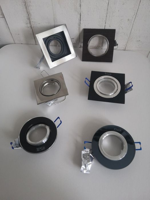 Oprawa halogenowa - koło /kwadrat + 2 abażury