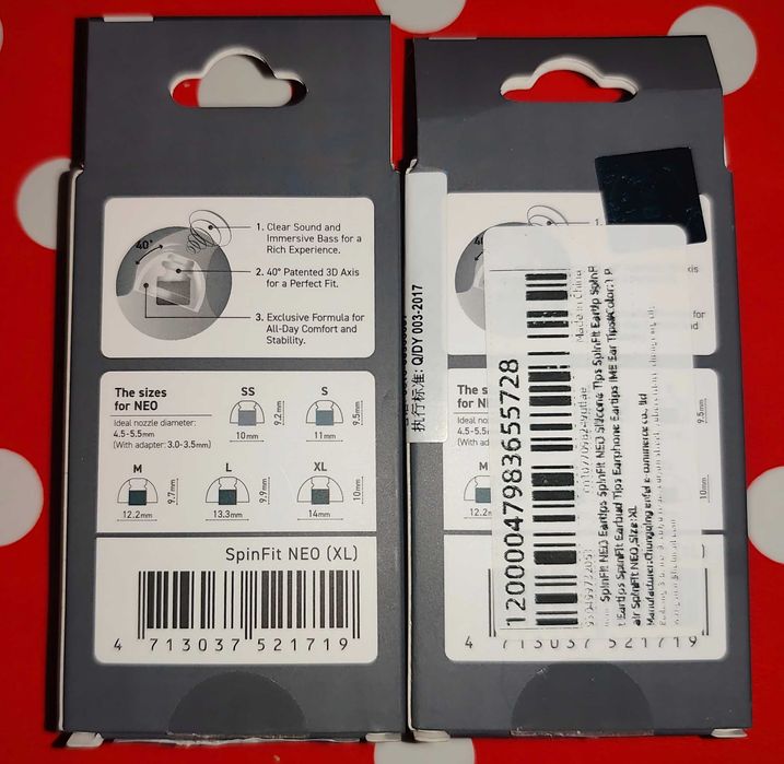 SpinFit NEO XL (2 пари) - Адаптери + насадки