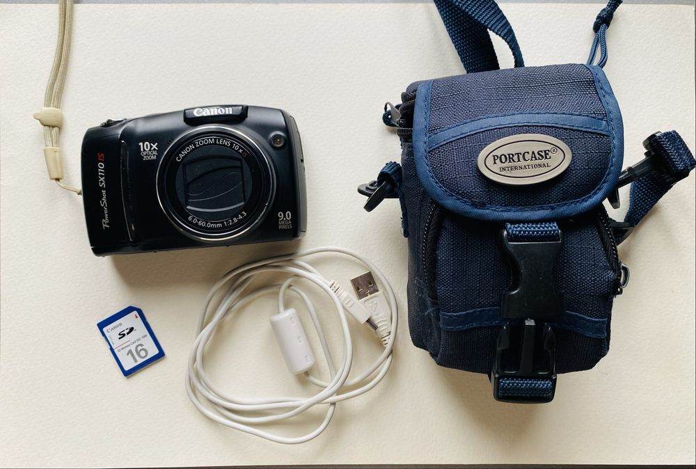 Цифровий фотоапарат Canon PowerShot SX110 IS + комплект (чохол, 16GB, кабель)