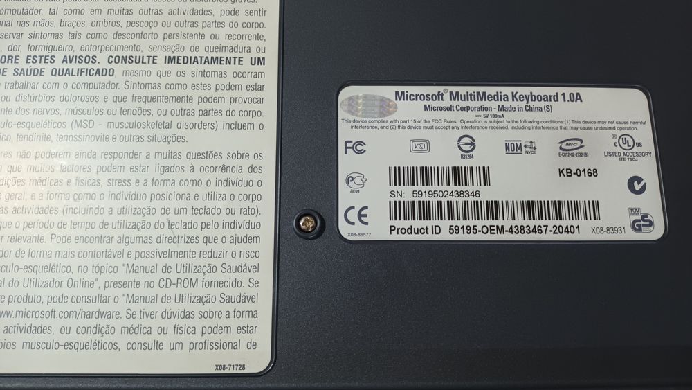 Old PS2 Microsoft Multimedia Keyboard 1.0A64584818946305121
