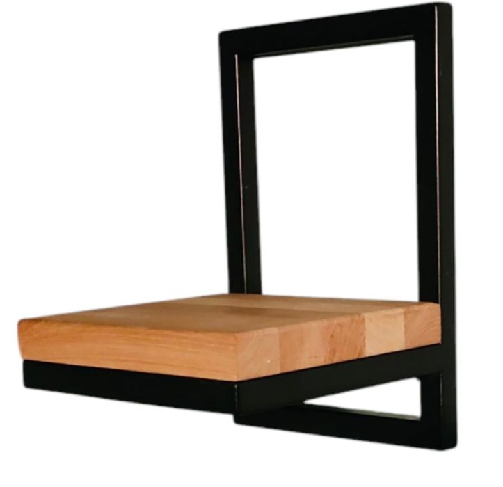 Kwietnik wiszący drewno+stal, industrialny styl