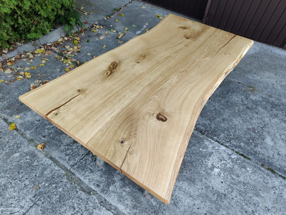 Blat z litego drewna 188x95-90 Live edge na stół biurko