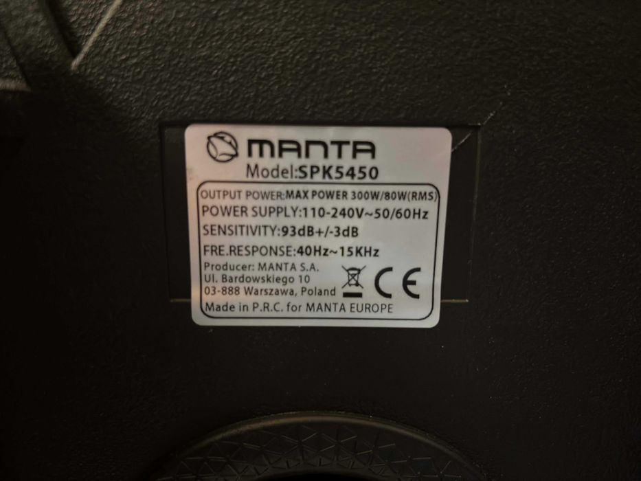 Głośnik Party Audio Manta SPK5450 | 300W | Bluetooth | TWS | GWARANCJA