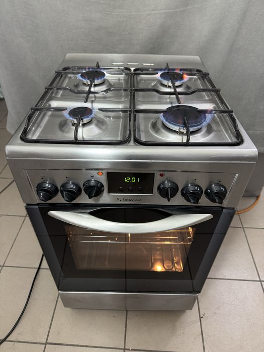 Плита газова з духовкою електричною Mastercook Нержавійка