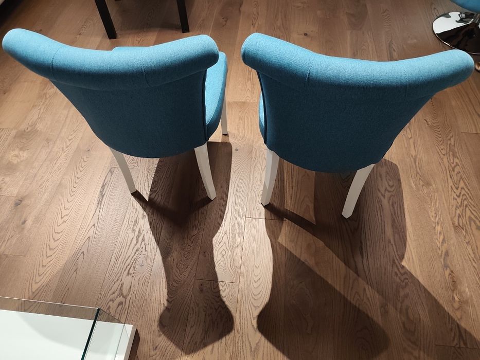 Cadeiras design tecido turquesa
