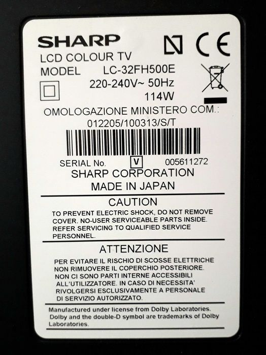 Продам LCD телевізор SHARP Aquos 32"