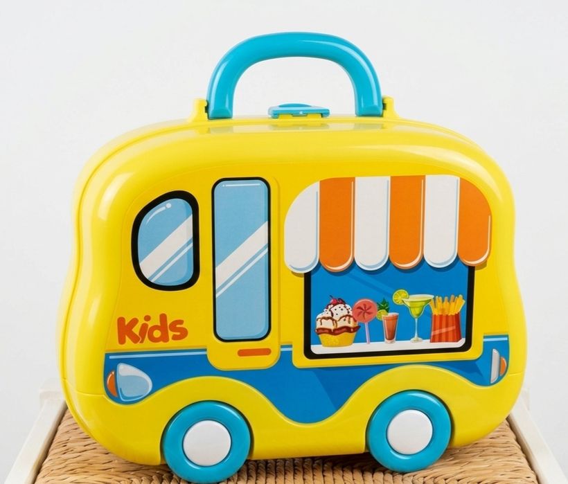 Estojo cozinha Infantil transformável em carrinho