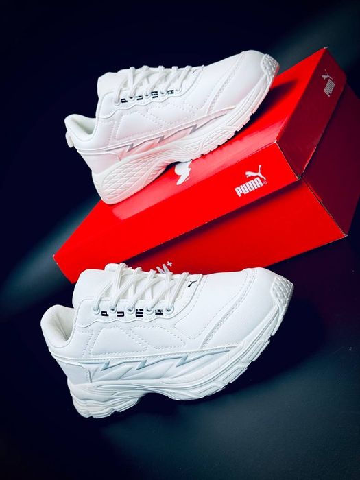 Шкіряні кросівки Puma білі жіночі ідеальні на весну хіт