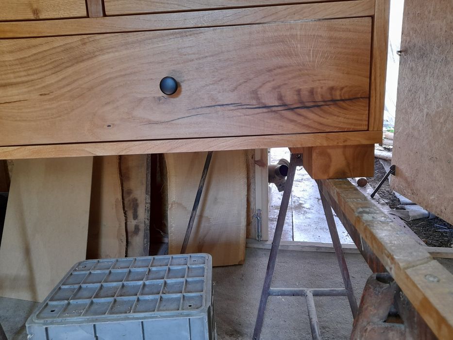 Komoda rustykalna dębowa z litego drewna