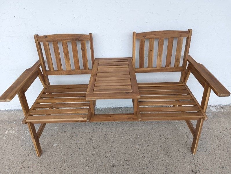 Drewniana 2 osobowa sofa ogrodowa, Drewniana ławka balkonowa