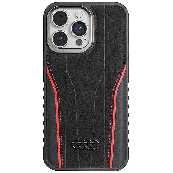 Etui Audi Genuine Leather z MagSafe na iPhone 14 Pro Max - czarno-czer