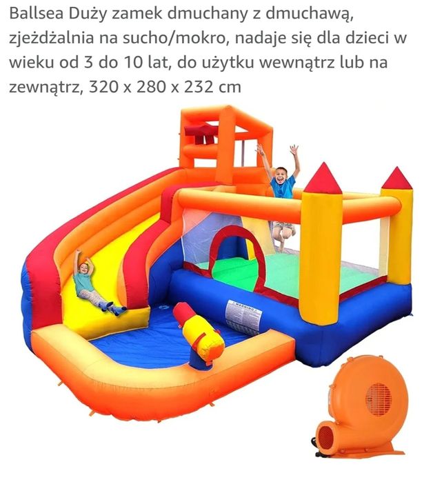 Zjeżdżalnia, trampolina. Wypożyczalnia
