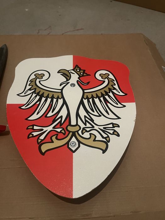 Zestaw rycerski tarcza miecz hełm