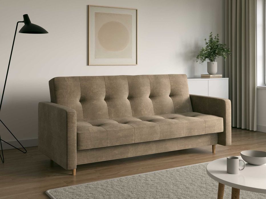 Wersalka Nadia z bokami, kanapa. Funkcja spania, sprężyny, sztruks.