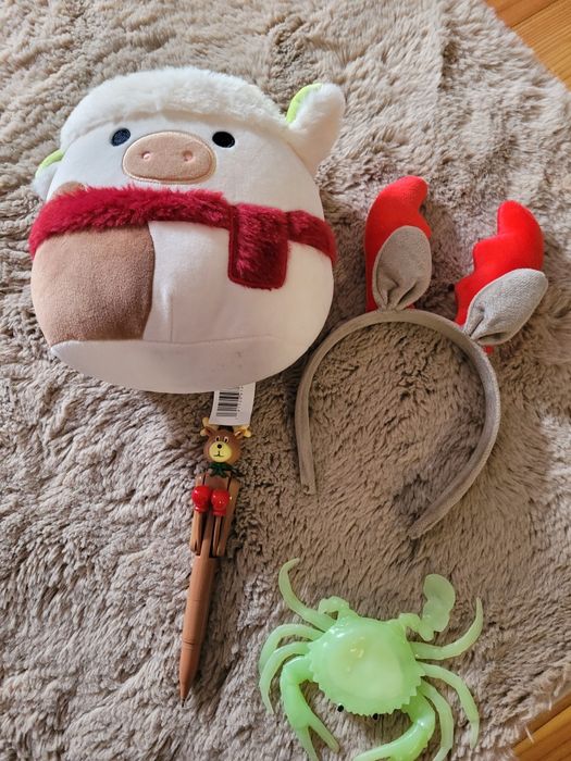 Zestaw zabawek, play doh, sklep ekspres odkurzacz, squishmallows święta