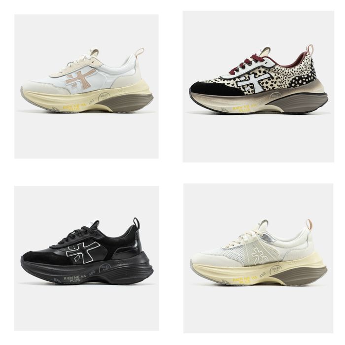 р36-41 Кросівки Premiata Hill Black Beige White Leopard