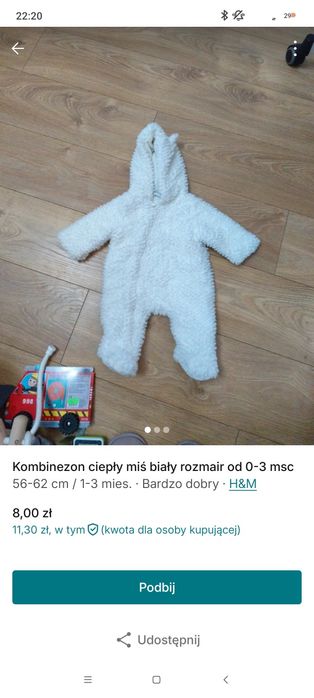 Kombinezon biały rozmair 56-62/68 male