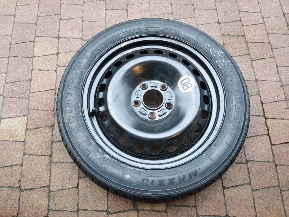 Koło dojazdowe dojazdówka Ford Mondeo Focus C-max Volvo C30 S40 V50 125/80/16 5x108