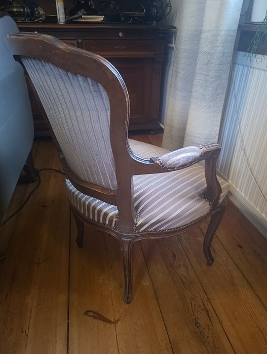 Komplet: ludwikowski fotel i krzesełko rzymskie