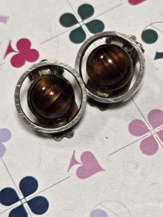 Klipsy vintage tygrysie oko