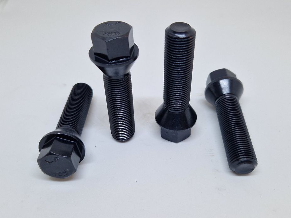 Колісні болти чорні конус/сфера Audi/BMW/Mercedes/VW черный цинк